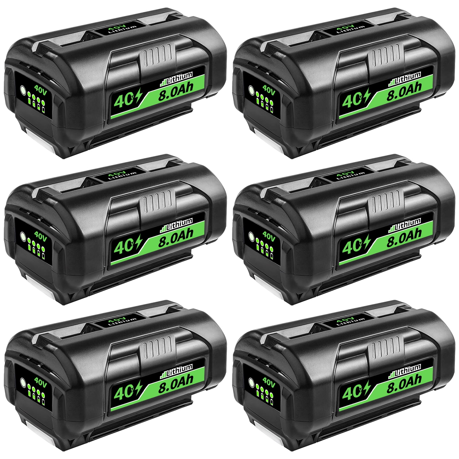 6 Pack 40V 8.0Ah Replacement for Ryobi Battery Compatible with Ryobi 40v Battery Fits for Ryobi Battery 40v OP4060 OP4015 OP4026 OP40201 OP40261 OP4030 OP4040 OP40401 OP4050 OP40501 Safety