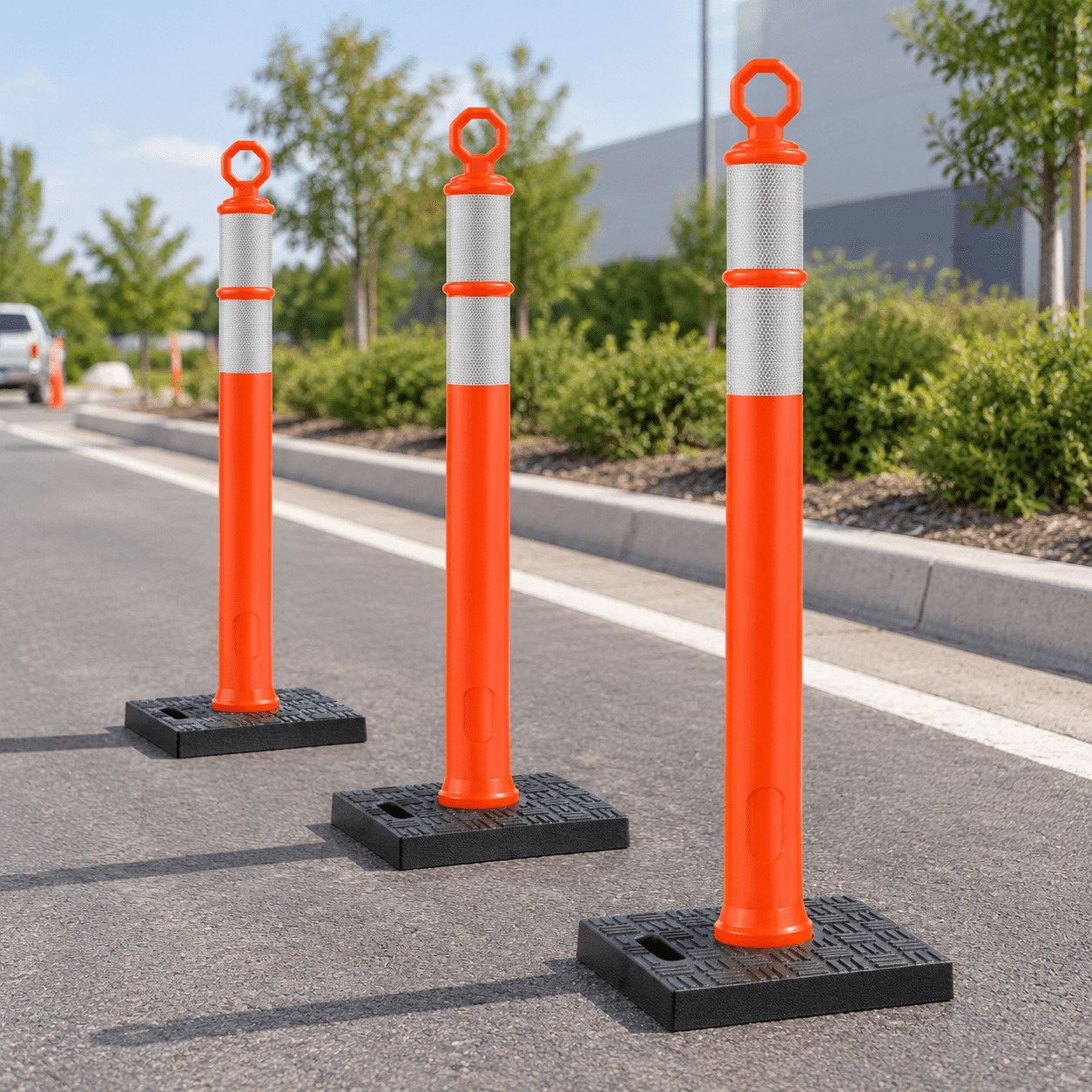 Traffic Riser Cone 6 Pack 48 Inch Traffic Delineator Cones, Tall Safety Cones for Parking ...