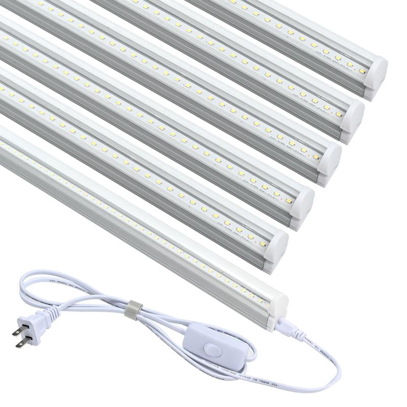 4-Pack 6FT LED Tube Light Power Cords - With ON/OFF Switch, 3-Pin, 85-265V AC