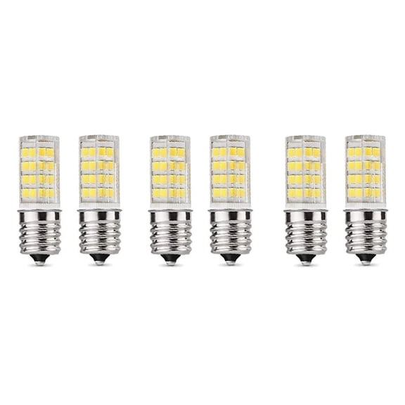 6 Pack 4W Dimmable LED E17 Microwave Oven Bulb , Daylight 6000K 40W Halogen Equivalent Light ,Ceramic E17 LED Bulb