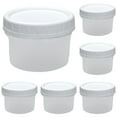 thumbnail image 1 of 6 Pack 4oz Reusable Small Plastic Containers with Screw Lids, Small Food Storage Freezer Containers, Stackable Food Storage Jars, Sauce Condiment Jars Lunch Box Accessories （White）, 1 of 5
