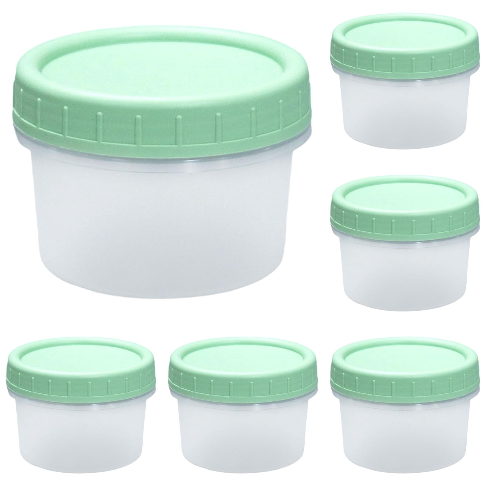 6 Pack 4oz Reusable Small Plastic Containers with Screw Lids, Small ...