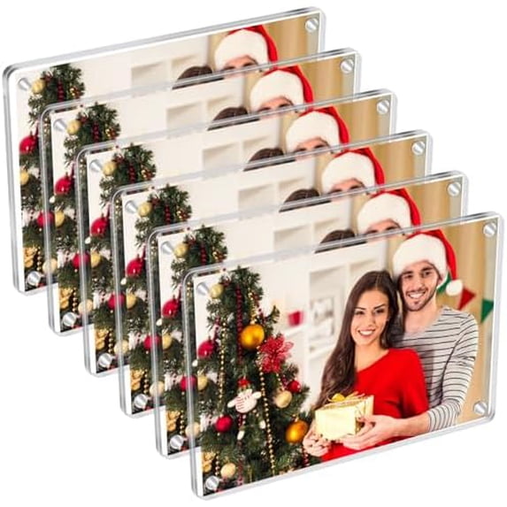 Ordinary Photo Frame 6 Pack 4x6 Magnetic Acrylic Photo Frames, Clear Fridge Display ...
