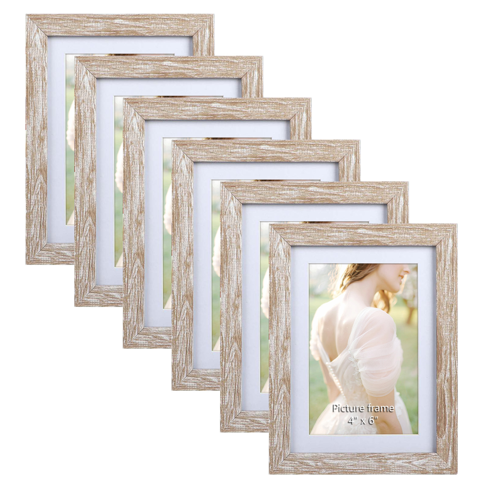 Mainstays 8x10 Matted to 4x6 2Opening Front Loading Frames, Black, Set