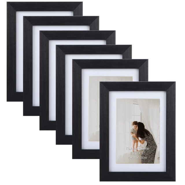 6 Pack 4x6 Picture Frames without Mat, Multi Frames 3.5x5 With Mat for