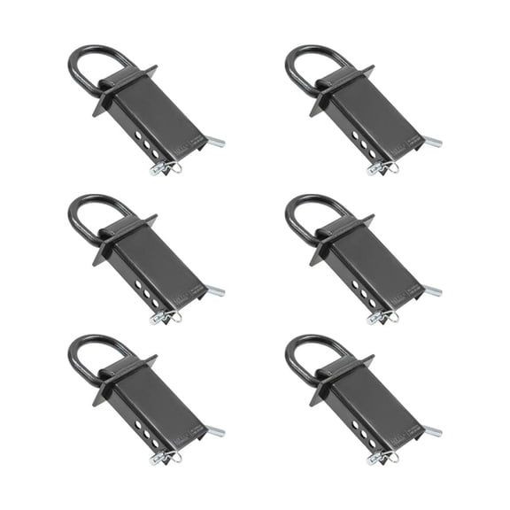 6 Pack 5/8 Inch Stake Pocket D Rings, 18000 lbs | Heavy Duty Adjustable Trailer Stake Pocket Tie Down Utility for Flatbed Trucks & Trailer w/ Hitch Pin, 4 Holes for Adjustment