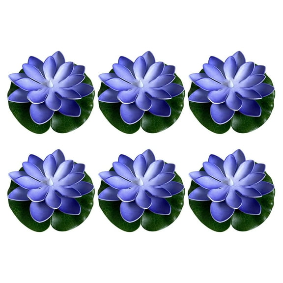 6 Pack 5.9 Inch LED Floating Lotus Flower Lights, Waterproof Water Induction Night Lamp for Swimming Pool Pond Garden Decor, Multicolor