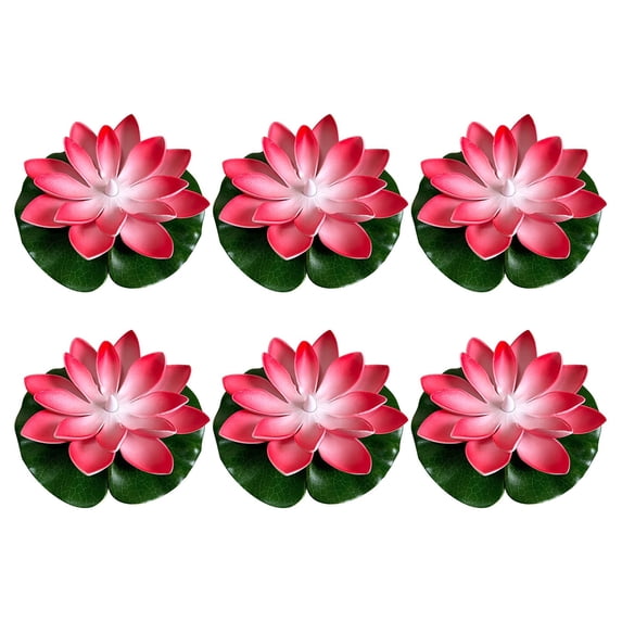 6 Pack 5.9 Inch LED Floating Lotus Flower Lights, Waterproof Water Induction Night Lamp for Swimming Pool Pond Garden Decor, Multicolor