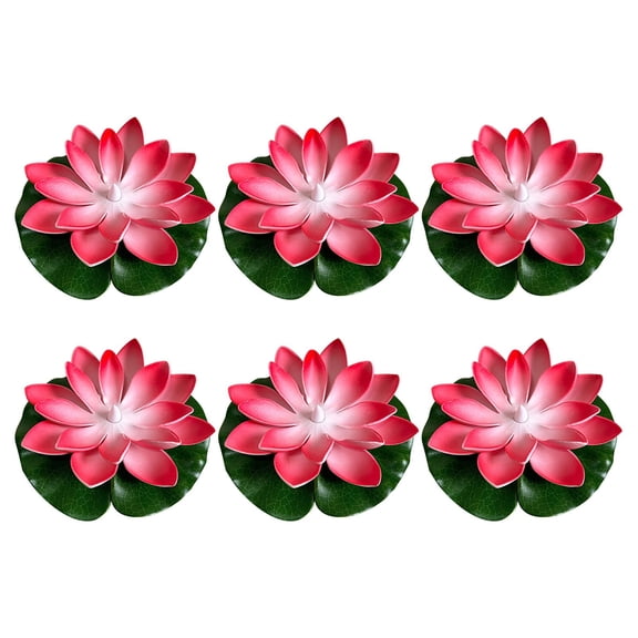 6 Pack 5.9 Inch LED Floating Lotus Flower Lights, Waterproof Water Induction Night Lamp for Swimming Pool Pond Garden Decor, Multicolor