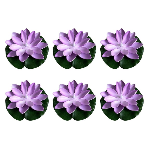 6 Pack 5.9 Inch LED Floating Lotus Flower Lights, Waterproof Water Induction Night Lamp for Swimming Pool Pond Garden Decor, Multicolor