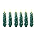thumbnail image 1 of 6 Pack 5 Inch Christmas Tree Flameless Taper Candles, Christmas LED Taper Candles with 3D Flame, Green LED Candlesticks for Christmas Home Decoration, 1 of 6