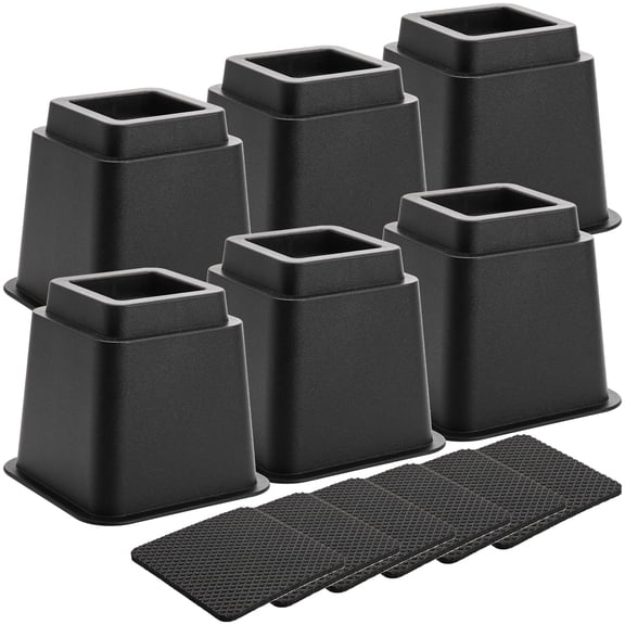 6 Pack 5 Inch Furniture Risers, Heavy Duty ABS Plastic, For Table Sofa Chair