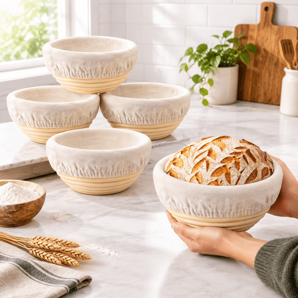 6 Pack 5 Inch Mini Banneton Bread Proofing Baskets Small Sourdough ...