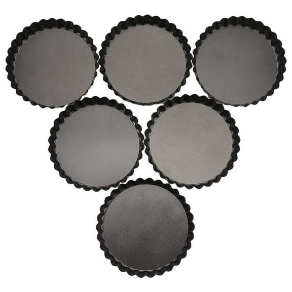 6 Pack 5 Inch Mini Tart Pans with Removable Bottom Round Nonstick Quiche Pan, Heavy Duty Fluted Side Pie Molds