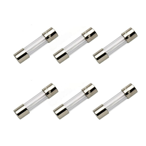 (6 Pack) 5 amp Fuse / 125v Fuse 5a max, Fast Blow, 0.2 x 0.78 Inch / 5 x 20 mm, Little Glass Fuses for Outdoor String Lights, Christmas Lights, Box Fans and More TC-67