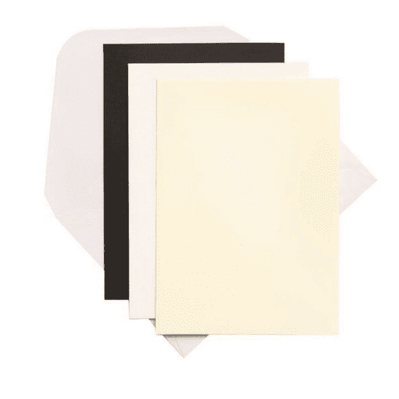 6 Pack 5 in x 7 in Card and Envelope Set, Thick, Sturdy Cardstock for Invitations, Greeting Cards, Thank You Notes, Includes Matching Envelopes, Elegant Design for DIY Projects, Black, White