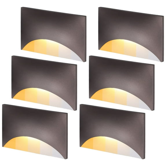 6 Pack 5CCT LED Stair Lights, Dimmable Step Lights Indoor Outdoor IP65 Waterproof, Aluminum, CRI90, Oil Rubbed Bronze