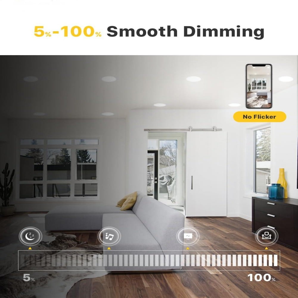 ASD 3 Inch Trimless Recessed LED Light – Dimmable, Adjustable Color (2700K-5000K), 12W, ETL & Energy Star – For Ceiling & Wet Locations