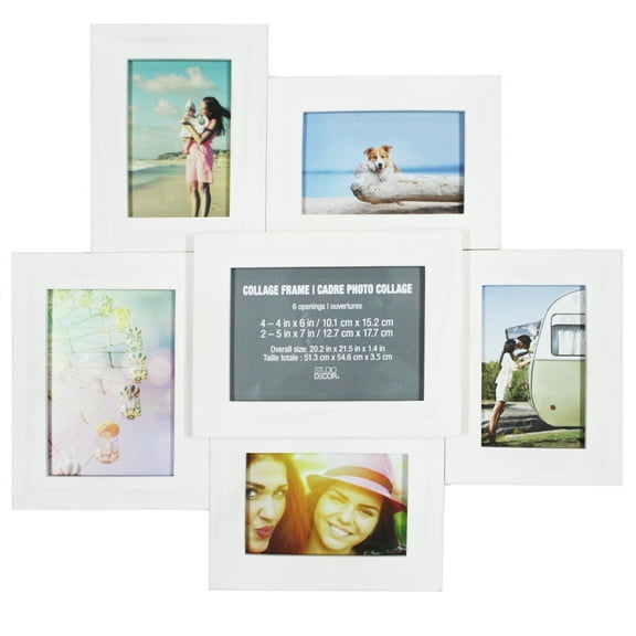 Studio Decor 6 Opening White Collage Frame, 6 Pack