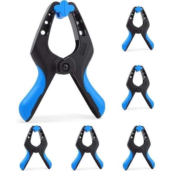 6 Pack 6 inch Heavy Duty Spring Clamps,Large Plastic Clamps,Spring Clips for Woodworking,Backdrop Stand,Pool Cover, Photography, Crafts