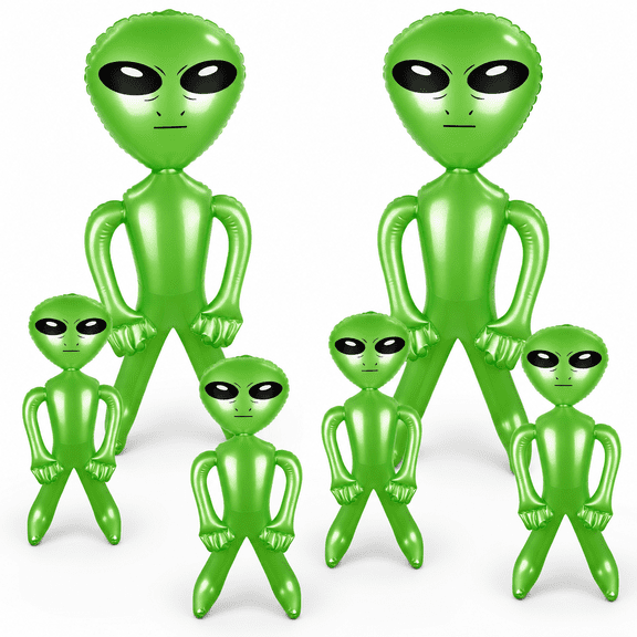 6 Pack 63 Inch Giant Inflatable Alien 31.5 Blow Up Green Balloon For Space Party Decorations Ufo Theme Spacesbirthday Eastermas Ho