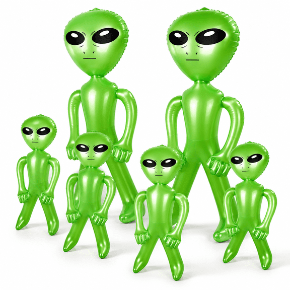 6 Pack 63 Inch Giant Inflatable Alien 31.5 Blow Up Green Balloon For Space Party Decorations Ufo Theme Spacesbirthday Eastermas Ho