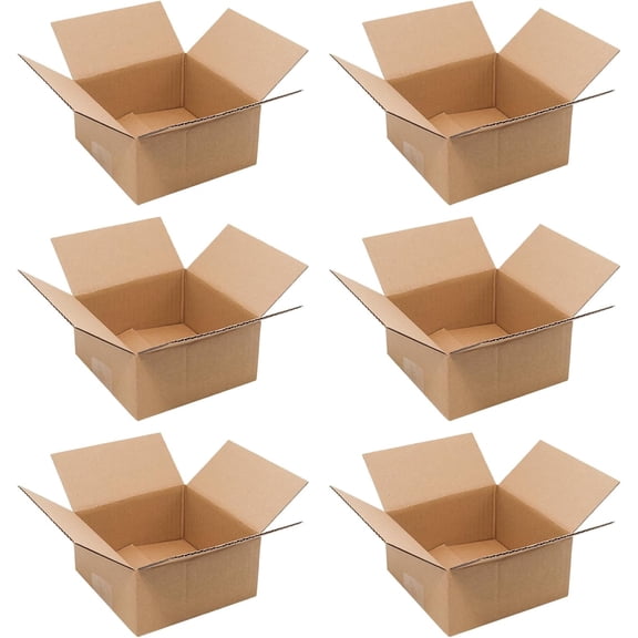 6 Pack 6x6x3 Inch Corrugated Shipping Boxes, Small Packing Cardboard Mailers Heavy-Duty Triple-Wall Carton Boxes