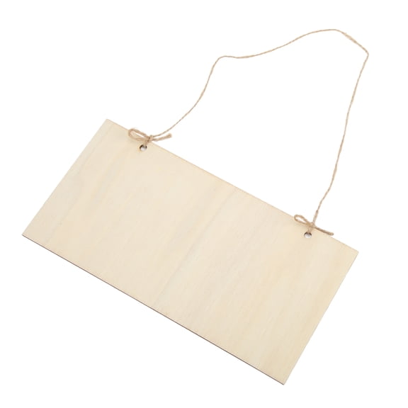 6-Pack 7.9x3.9 Inch Rectangular Poplar Plywood Blank Signs with 5m Hemp Rope for DIY Painting & Coffee Shop Decor 6pcs wood Holes Coffee Shop