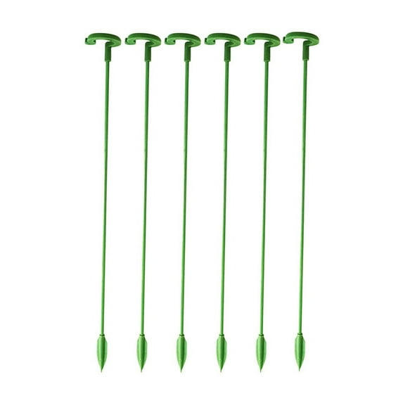 6 Pack 7 inch Plant Support Stakes,Single Stem Plant Support Stake Single Plant Stem Garden Flower Support Stake Steel Plant Cage Support Ring for Orchid Gladiolus Iris Dahlia Amaryllis Rose Lily