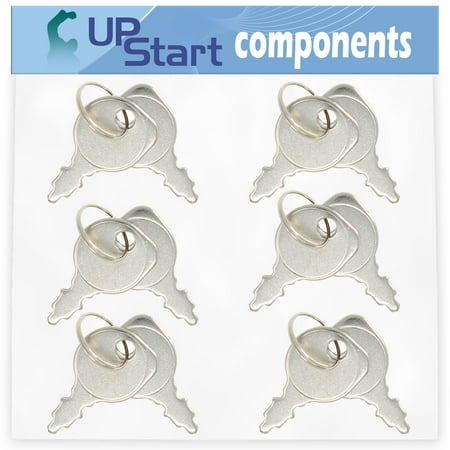 6-Pack 725-0201 Starter Key Set Replacement for John Deere SABRE 1438GS and 1438HS and EUROPRO 1438GS Lawn Tractors - PC2675 - Compatible with 109310X Ignition Key