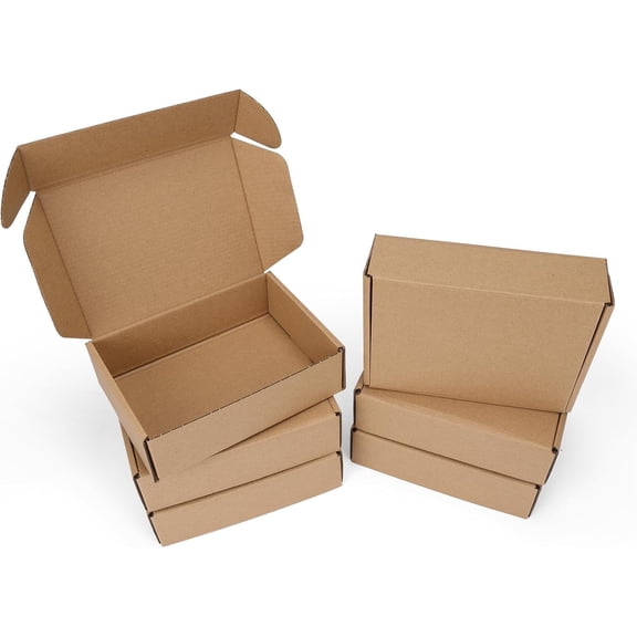 6 Pack 7x5x2 inch Small Shipping Boxes, Brown Mailing Boxes | Tuck Top, Quick Fold, Easy Assemble, Shape Well, Single Corrugated, DIY Cardboard, Phone, Card Shipping, Business Packaging