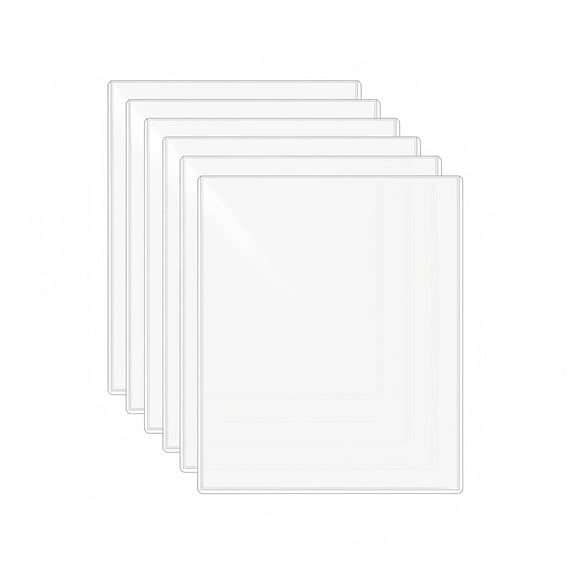 6 Pack 8.5 x 11 Inch Clear Plastic Sheet Protectors, Rigid PVC Document Sleeves for Photos Posters , Heavy Duty Transparent Covers for Office Home Use, Crystal Clear