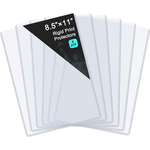6 Pack 8.5" x 11" Sleeve Protectors, Clear Paper Sleeves Protector, Durable PVC Document Protectors, Plastic Sleeves for Photos, Prints, and Menu Covers Document Holder Birth Certificate Protector