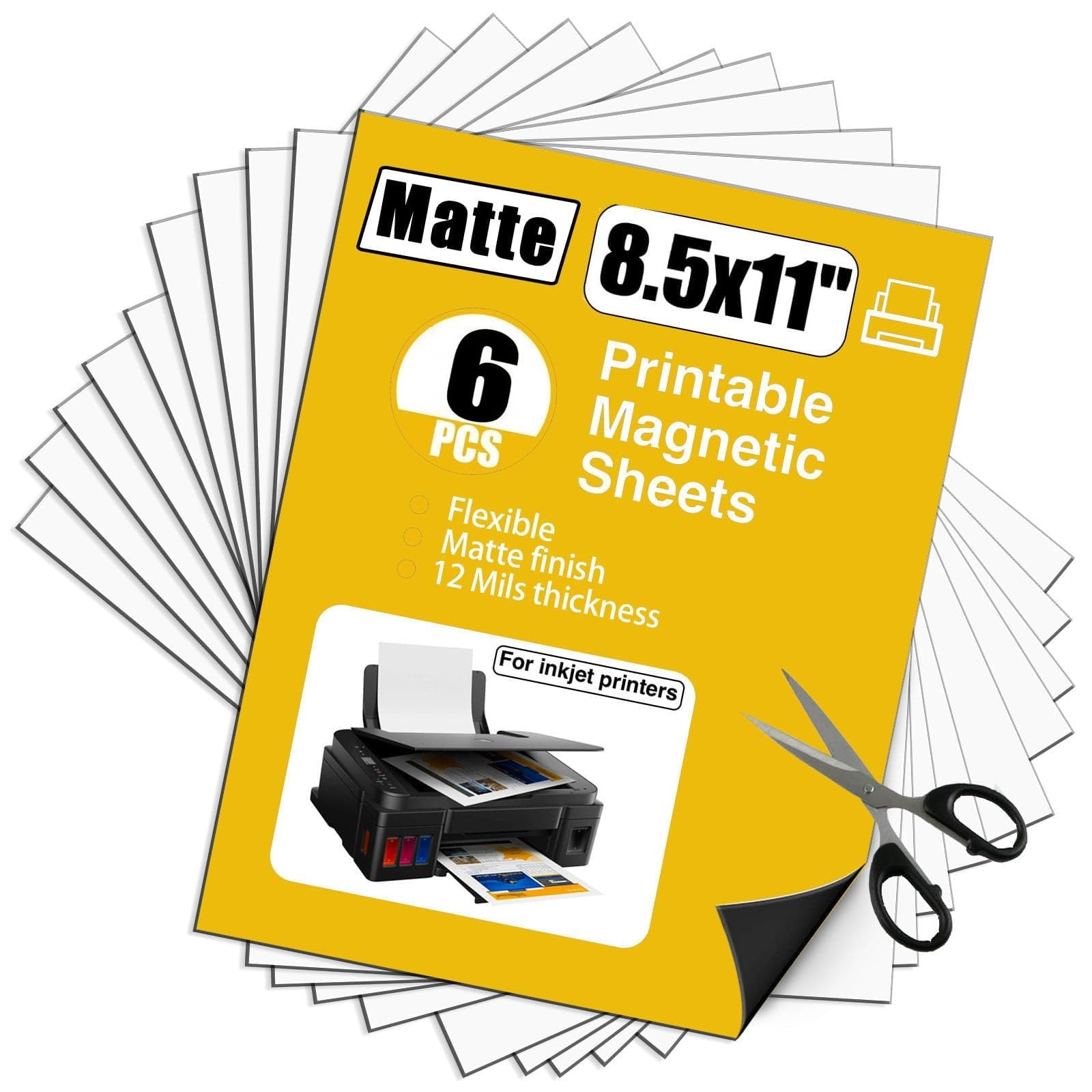 6 Pack 8.5"x11" Printable Sheets for Inkjet Printer, Flexible