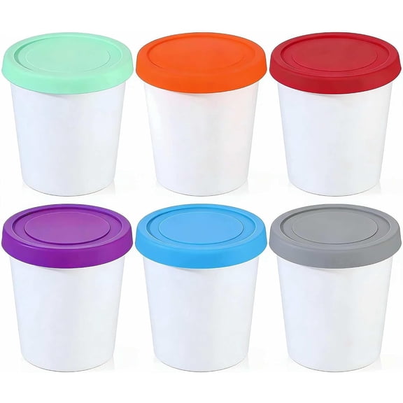 6 Pack 8 Oz Ice Cream Containers for Homemade, Ice Cream Containers with Silicone Lids Leak-Free, Reusable Ice Cream Storage Containers for Freezer Chocolate Sorbet