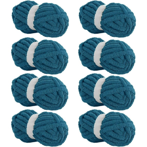 2Pcs/8Pcs Chunky Chenille Yarn for Crocheting, Bulky Thick Fluffy Yarn for Knitting,Super Bulky Chunky Yarn for Hand Knitting Blanket, Soft Plush Yarn (27 yds,8 oz Each Skein)