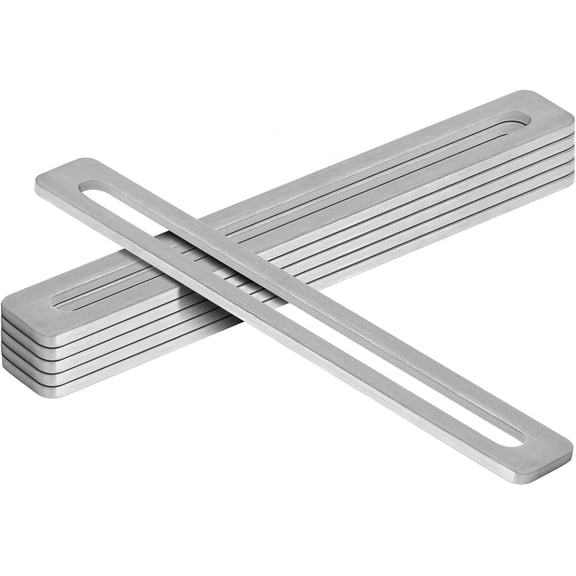 6 Pack 8" x 1" Adjustable Slotted Mending Plates, Stainless Steel | Slot for 3/8" Bolt