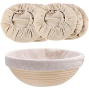 6 Pack 9 Inch Proofing Bread Basket Cloth,Breathable Liner Cotton Flax Bread Basket Liner Cloth,Baking Dough Basket Cover,Round Cloth Baking Supplies for Baking