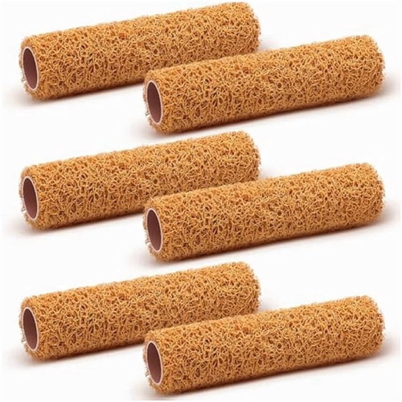 6-Pack 9-Inch Textured Paint Rollers for Walls and Popcorn Ceiling PP Material Textured Roller Set