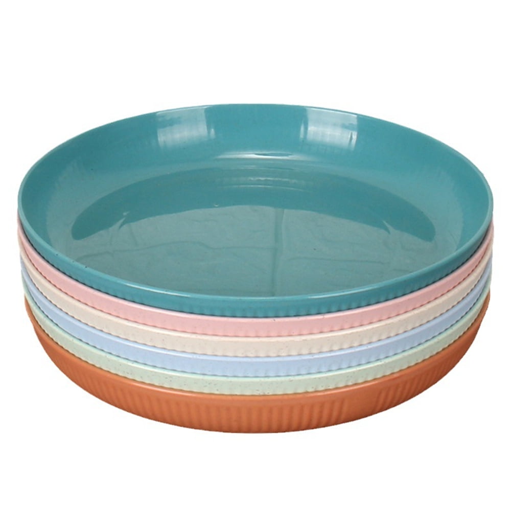 Boriyuan 6 Pack, 9 inch Wheat Straw Plates, Microwave & Dishwasher Safe