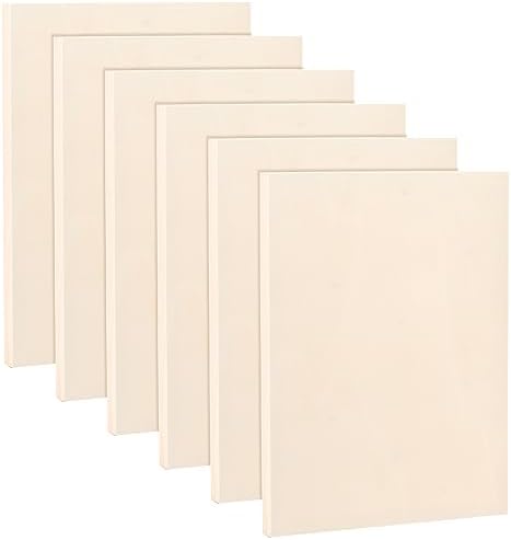 6 Pack 9 x 12 Inch Wood Canvas Panels, Unfinished Wooden Canvas Boards ...