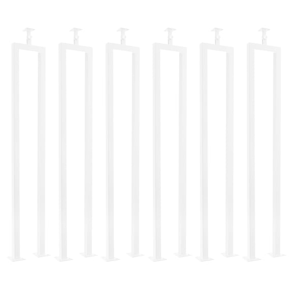 6-Pack 91.5cm/36in White Steel Railing Baluster, Stair Post, U-Shaped Straight Column, Powder Coated Finish for Indoor Staircase Safety & Support