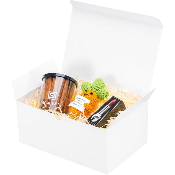 6 Pack 9x6x4 Inch Medium White Gift Boxes with Lids for Presents