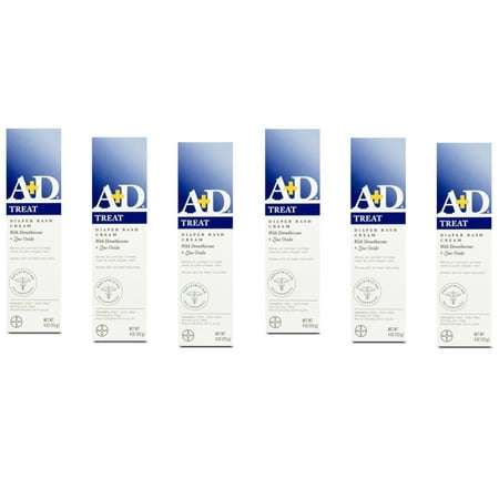 6 Pack A+D Diaper Rash Cream with Aloe Diaper Rash Cream 4 Oz Each