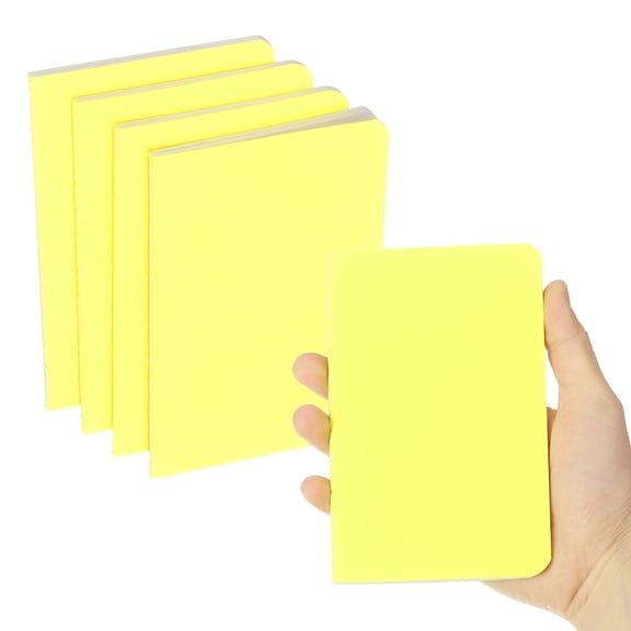 6 Pack A6 Notebook, A6 Journal Mini Notebook Pocket Kraft Memo Notepads Lined Sketchbook Small 3.5x5.5 Inch 30 Sheets for Men Women Office Supplies Purse Travelers, Light Yellow