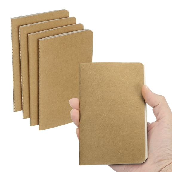 6 Pack A6 Notebook, A6 Journal Mini Notebook Pocket Kraft Memo Notepads Lined Sketchbook Small 3.5x5.5 Inch 30 Sheets for Men Women Office Supplies Purse Travelers, Kraft Tone