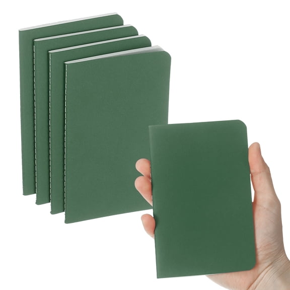 6 Pack A6 Notebook, A6 Journal Mini Notebook Pocket Kraft Memo Notepads Lined Sketchbook Small 3.5x5.5 Inch 30 Sheets for Men Women Office Supplies Purse Travelers, Green Tone
