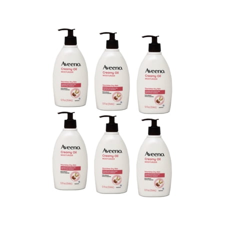 6 Pack - AVEENO Active Naturals Creamy Moisturizing Oil 12 oz Each