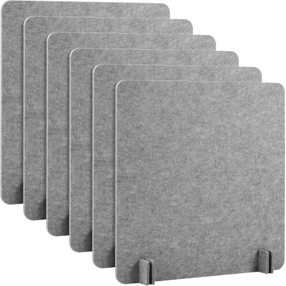 6 Pack Acoustic Desk Divider Desk Partition 24 x 24" Stand Up Freestanding Desk Privacy Panel Noise and Visual Distractions Reducing Table Divider for Student Reception Area Office(Light Gray)