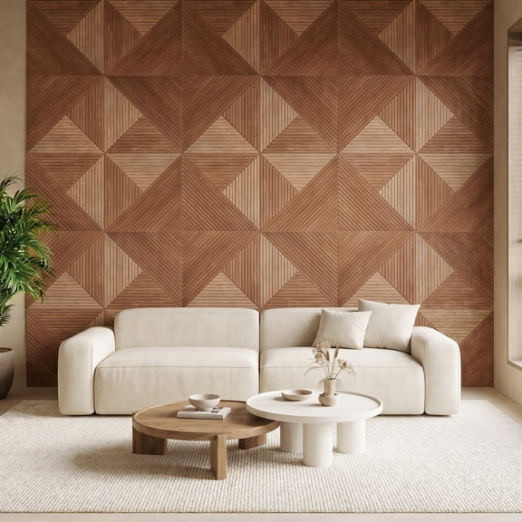 6 Pack Acoustic Panels, 23.6 x 23.6 Inch Self-Adhesive Soundproof Wall Tiles, Decorative Wood Grain Design Sound Absorbing Panels for Home Studio Office